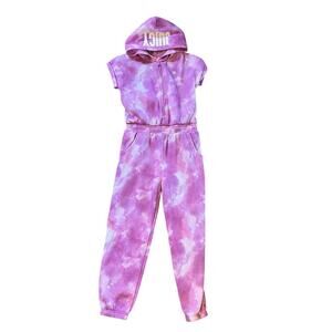 Juicy by Juicy Couture Girls Purple Tie Dye Hooded Jumpsuit. Size 16